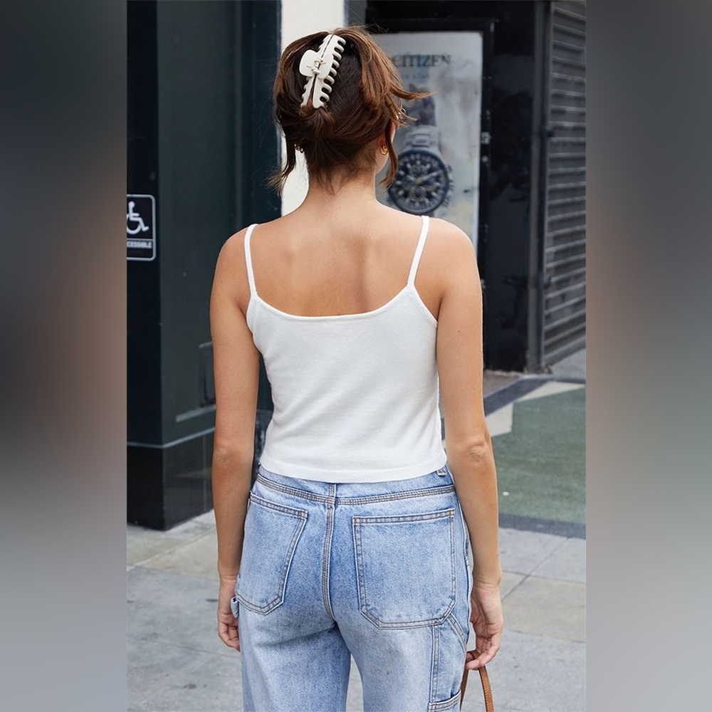 NWT John Galt Cropped White Camisole Top - Picture 2 of 6